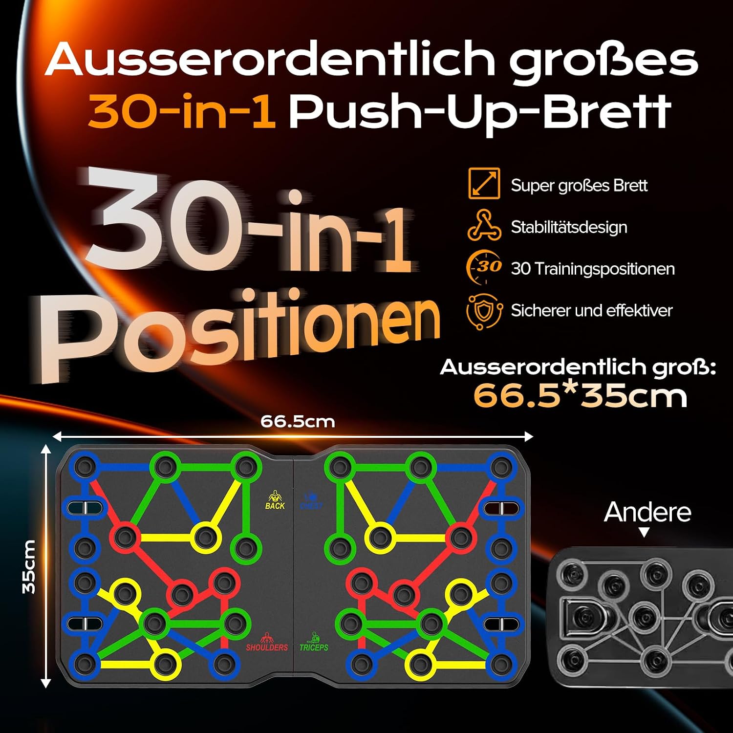 AERLANG Liegestuetzgriffe Push-up Board Set Tragbar Multifunktional Fitness