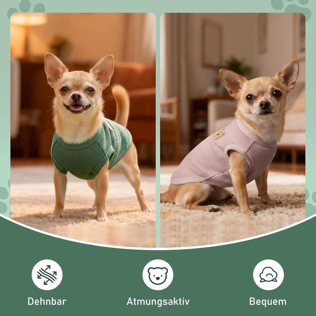 Hundeshirt atmungsaktiv fuer kleine Hunde Dackel Gr. M 2er Pack