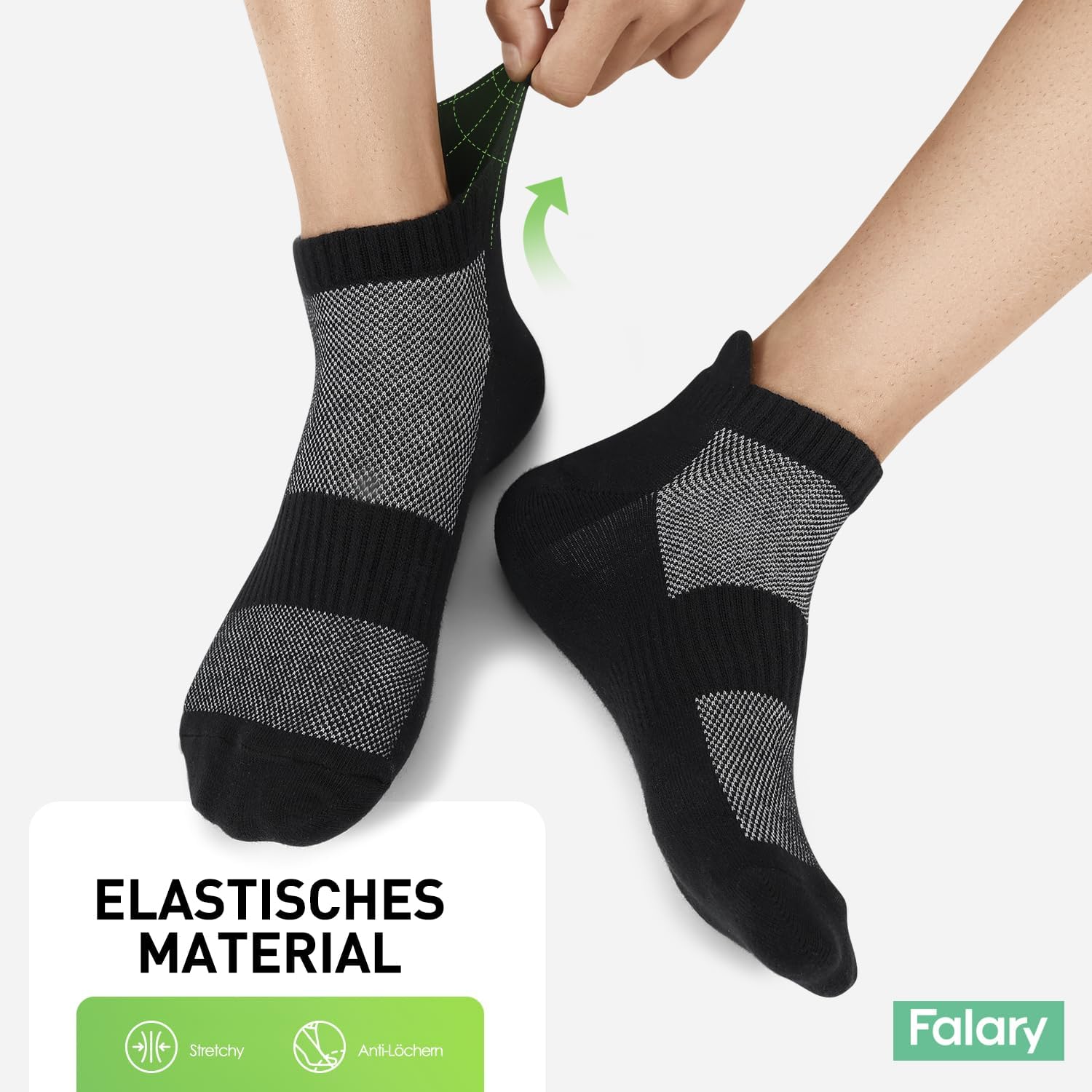 FALARY 10 Paar Sneaker Socken Baumwolle Herren Damen Kurz Sportsocken