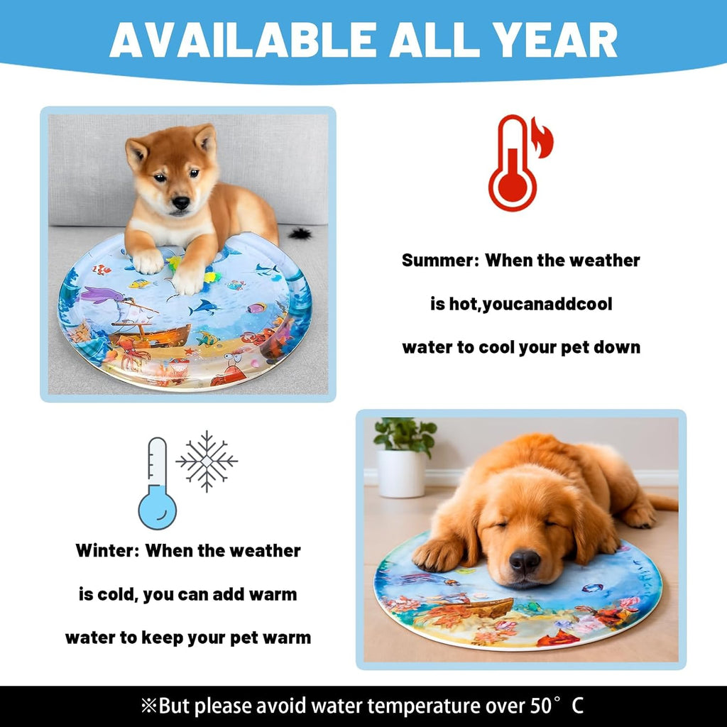 65 cm Wassermatte fuer Katzen und kleine Hunde, sensorisches Spielzeug