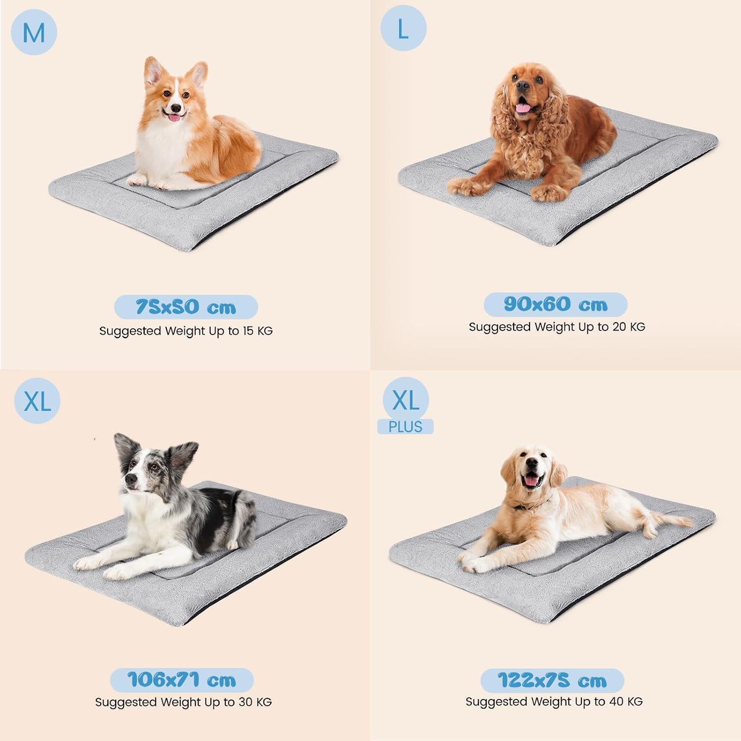 Baodan Kuehlmatte fuer Hunde und Katzen 90x56 cm 2cm-5cm selbstkuehlend waschbar
