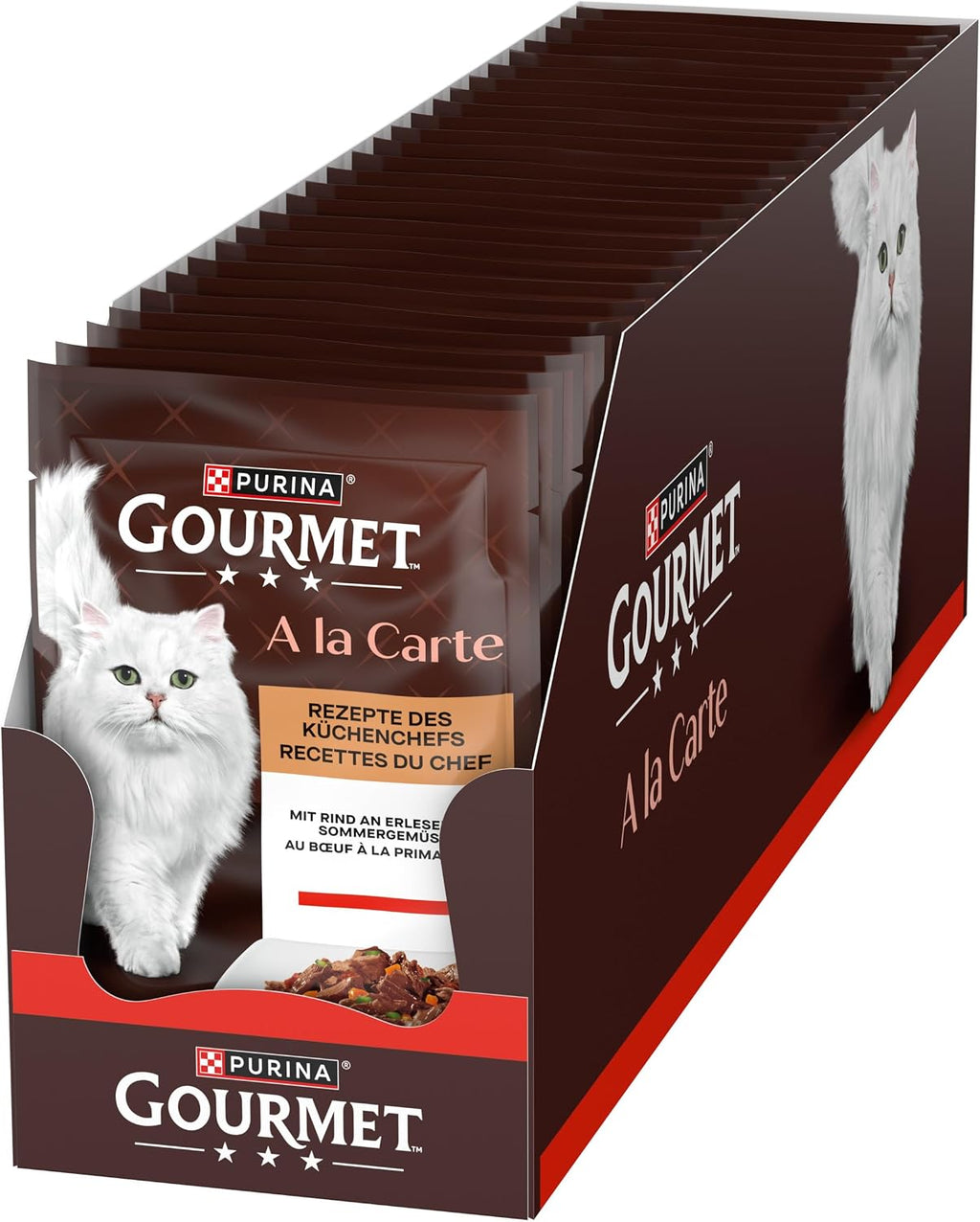 Gourmet A la Carte Nassfutter Katzen Huhn Spinat Pasta-Perlen 26x85g