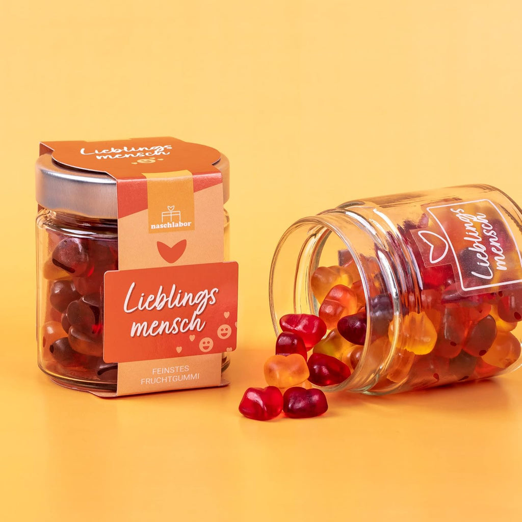 Fruchtgummi Geschenkglas Lieblingsmensch Valentinstag Mitbringsel