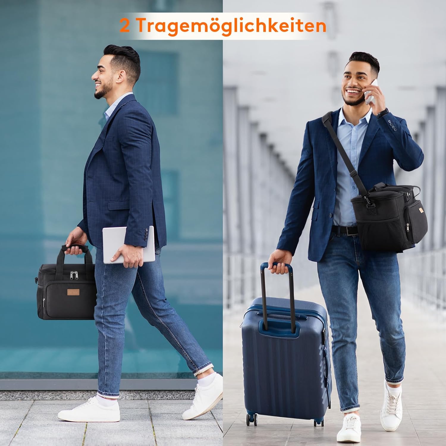 Lifewit Kuehltasche faltbar Isolierte Thermotasche Umhaengetasche Grau