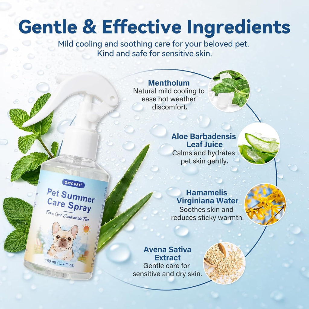 Hunde Kuehlspray mit Menthol Aloe Vera Hafer fuer Sommerhitze