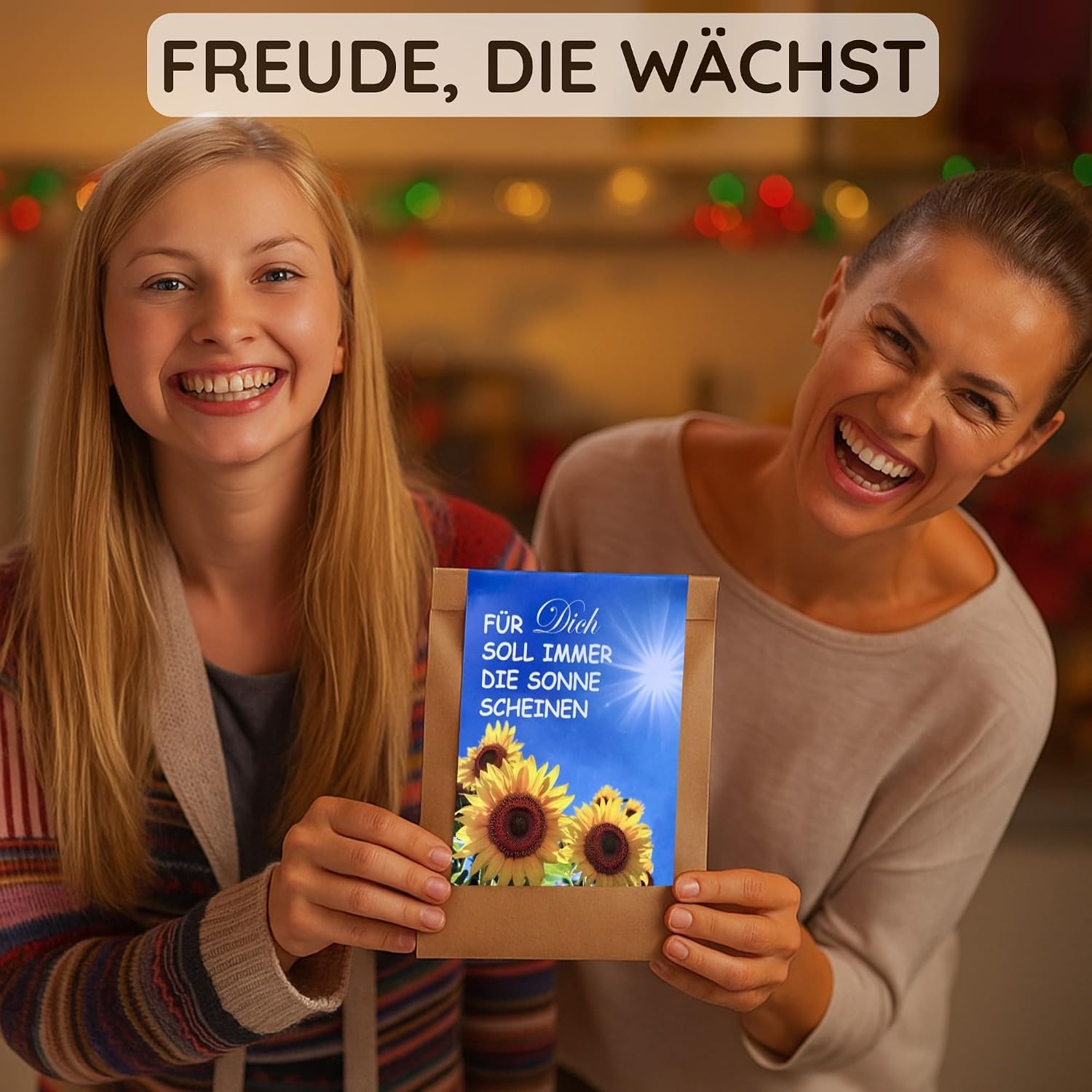 Sonnenblumen Anzuchtset Pflanzset Geschenk fuer Frauen mit Zubehoer