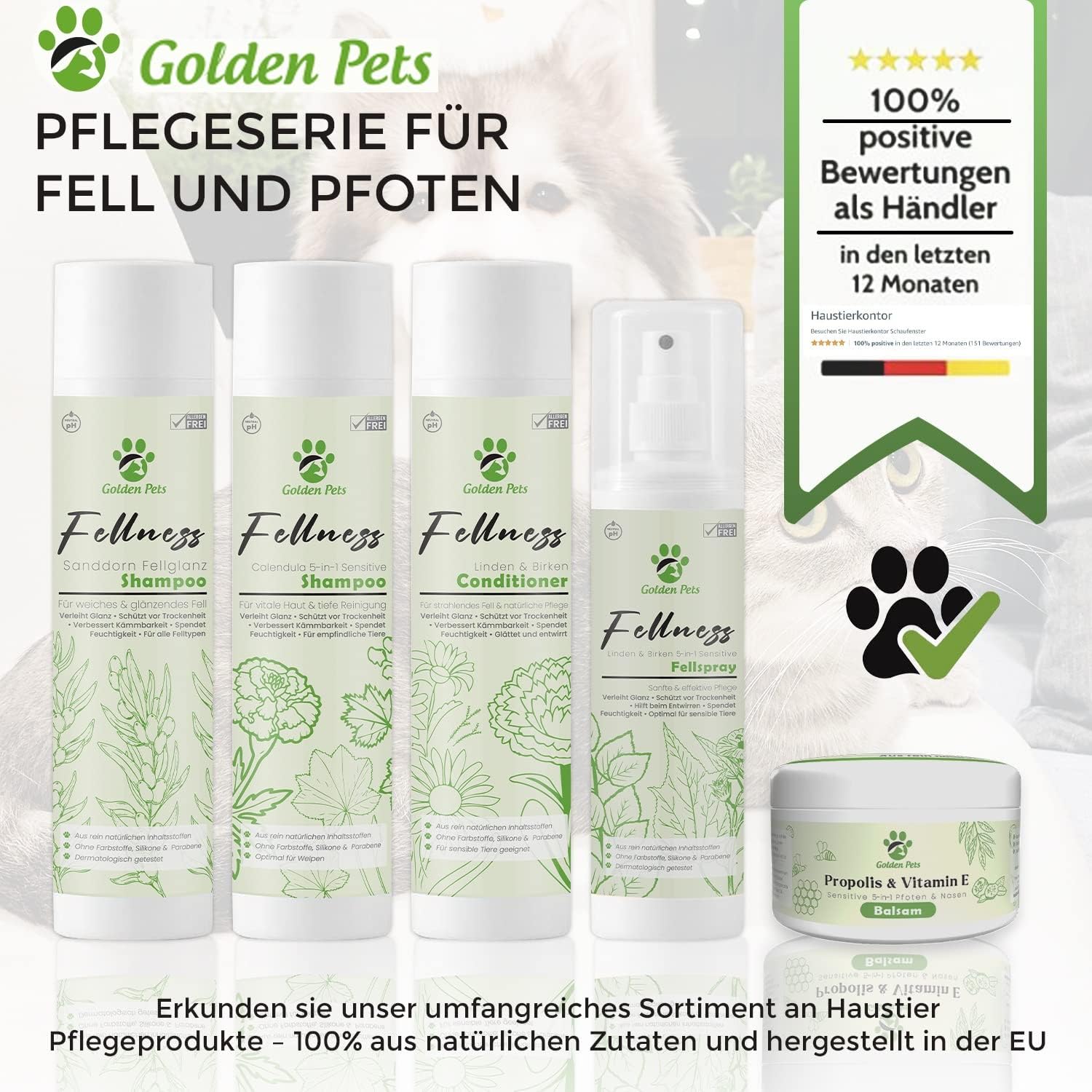 Golden Pets Pfotenbalsam Stick mit Propolis und Avocado - Nasenschutz