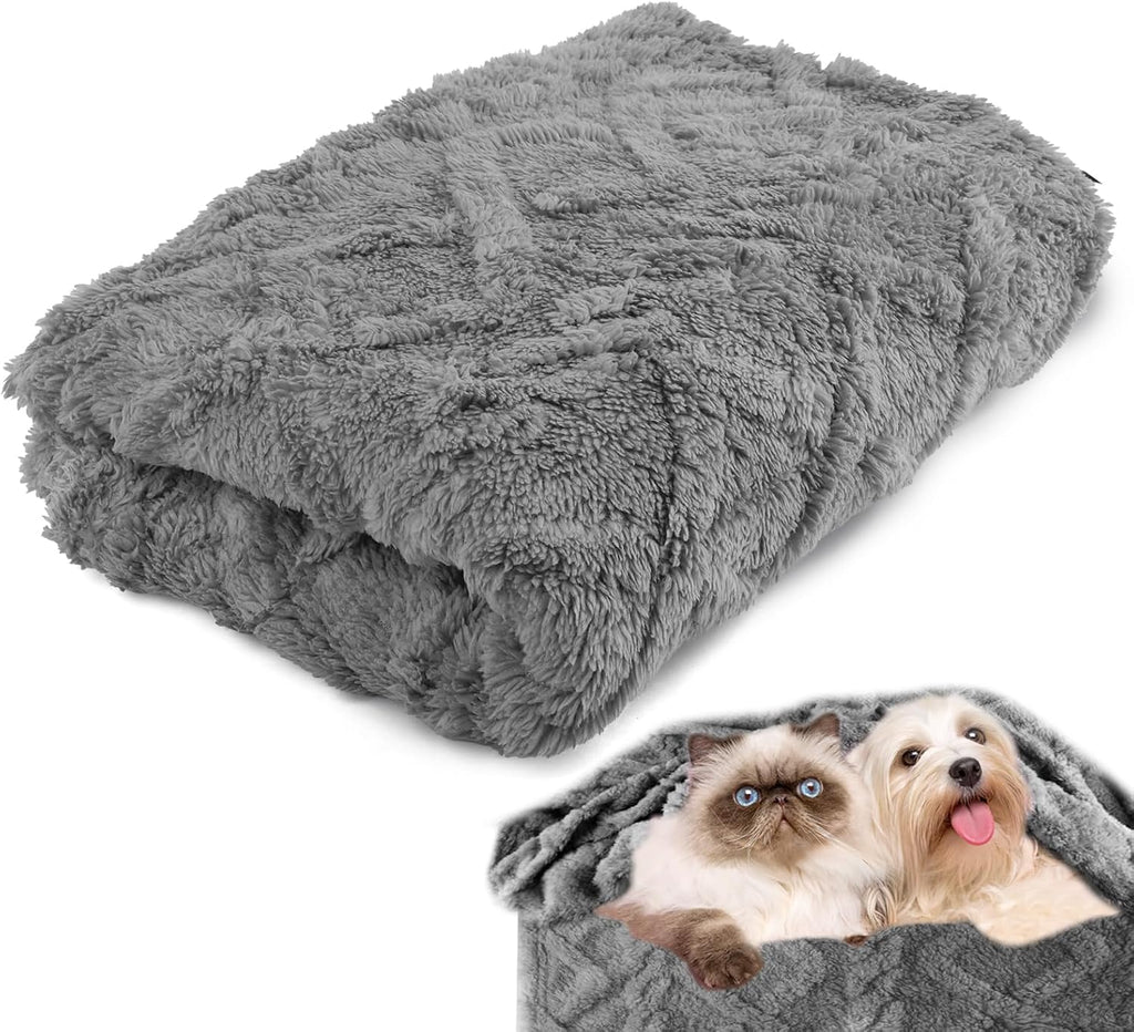 Hundedecke 70×100 cm Fleece flauschig waschbar beige fuer Hunde Katzen