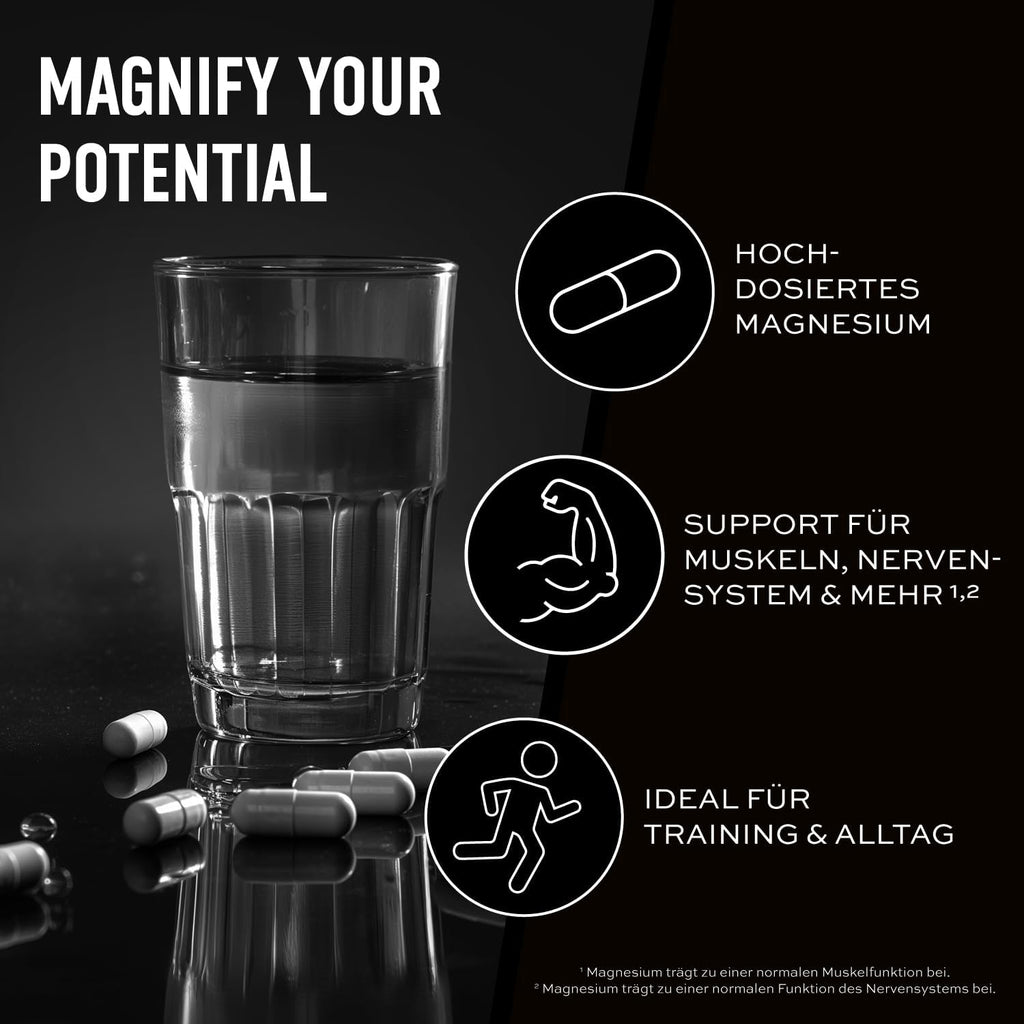 ESN Magnesium Caps 120 Kapseln 194 mg pro Tag Magnesiumbisglycinat Made in Germa