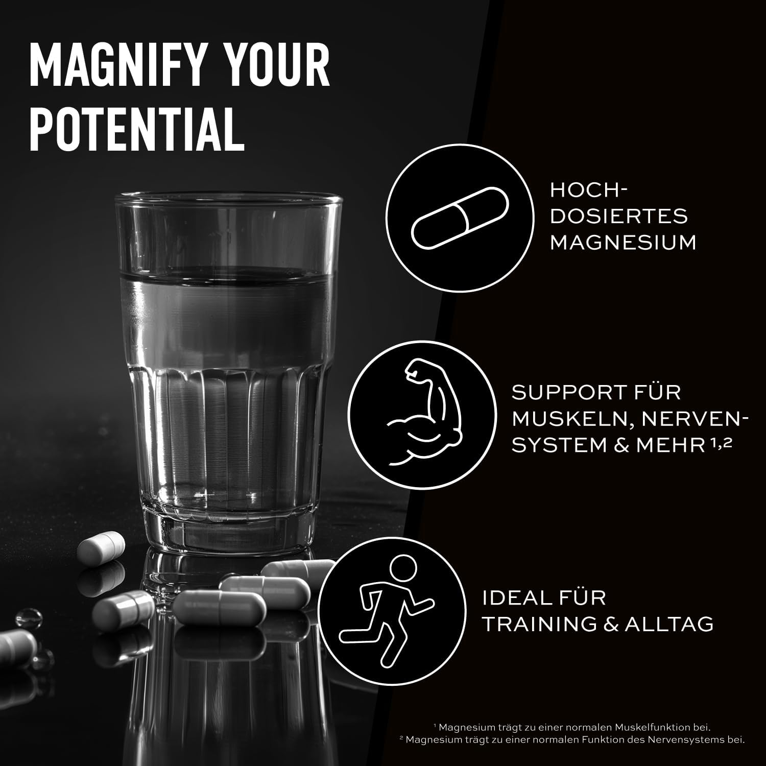 ESN Magnesium Caps 120 Kapseln 194 mg pro Tag Magnesiumbisglycinat Made in Germa