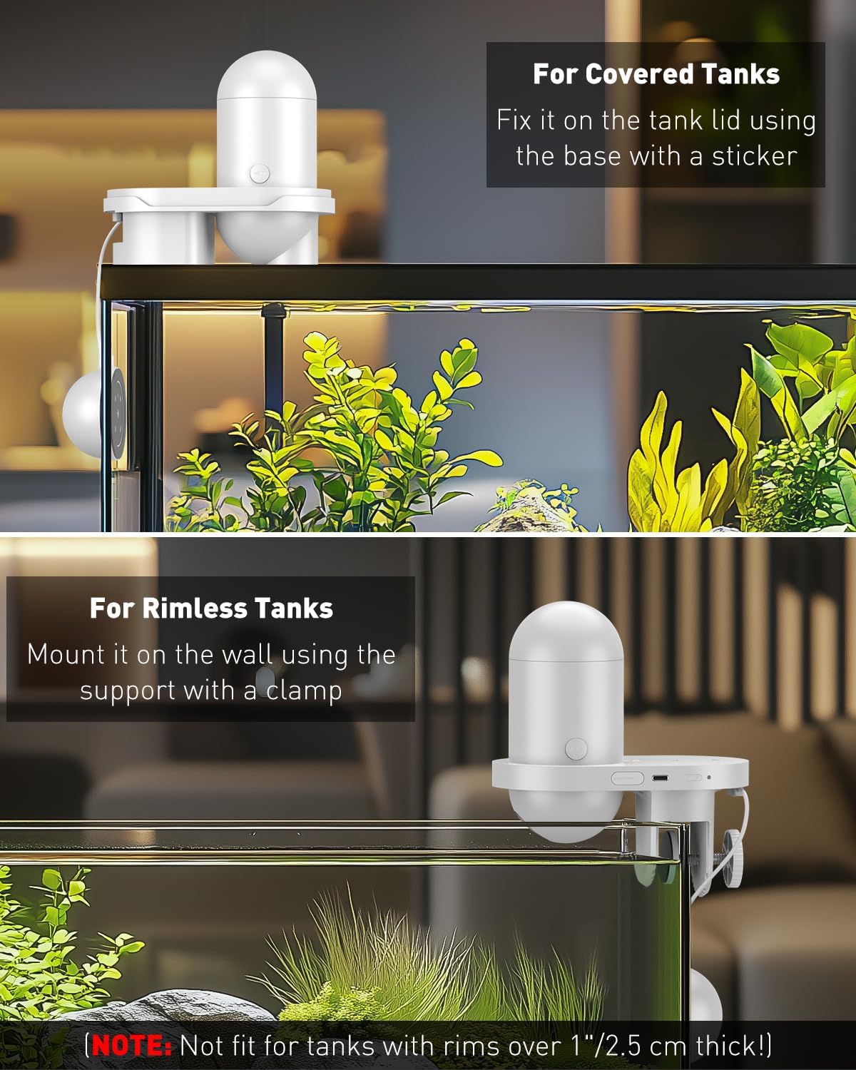 Pawfly Aquarium Futterautomat mit App HD Kamera 2,5K 230 ml und Timer