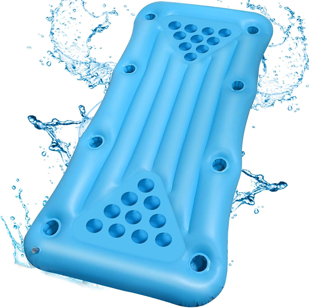 Faburo Luftmatratze 175x75x15 cm aufblasbar mit Getraenkehalter Pool Float