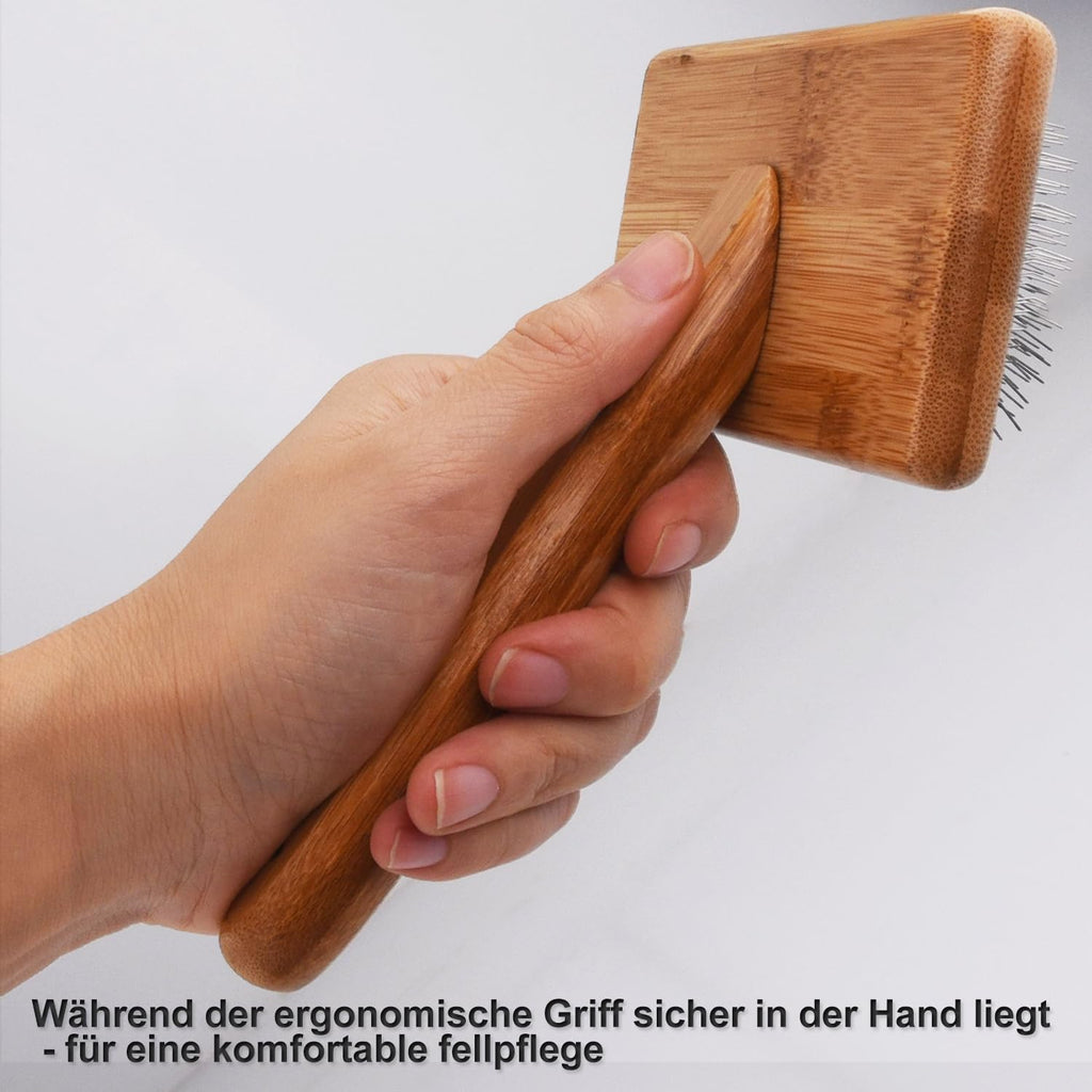 Holz Zupfbürste für Hund und Katze - Fellpflege Unterfellbürste