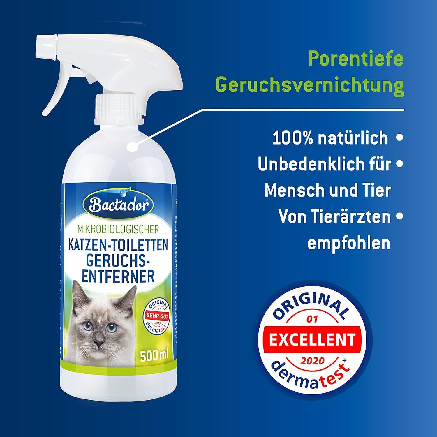 Bactador Enzymreiniger Spray Geruchsentferner fuer Nagerkaefige