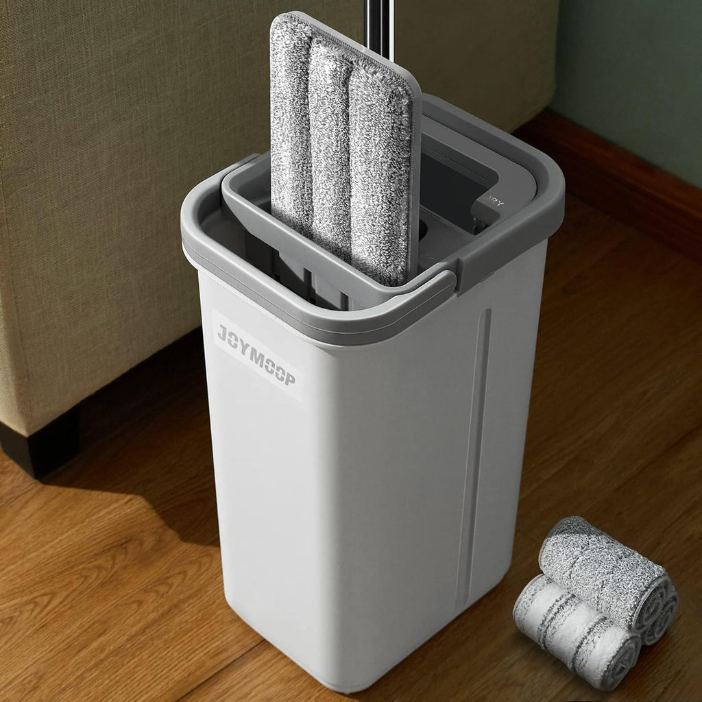 JOYMOOP Wischmopp Set mit Eimer Mikrofaser Bodenwischer