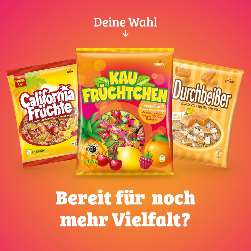 Kaufruechtchen Kaubonbons 425 g - fuenf fruchtige Geschmacksrichtungen