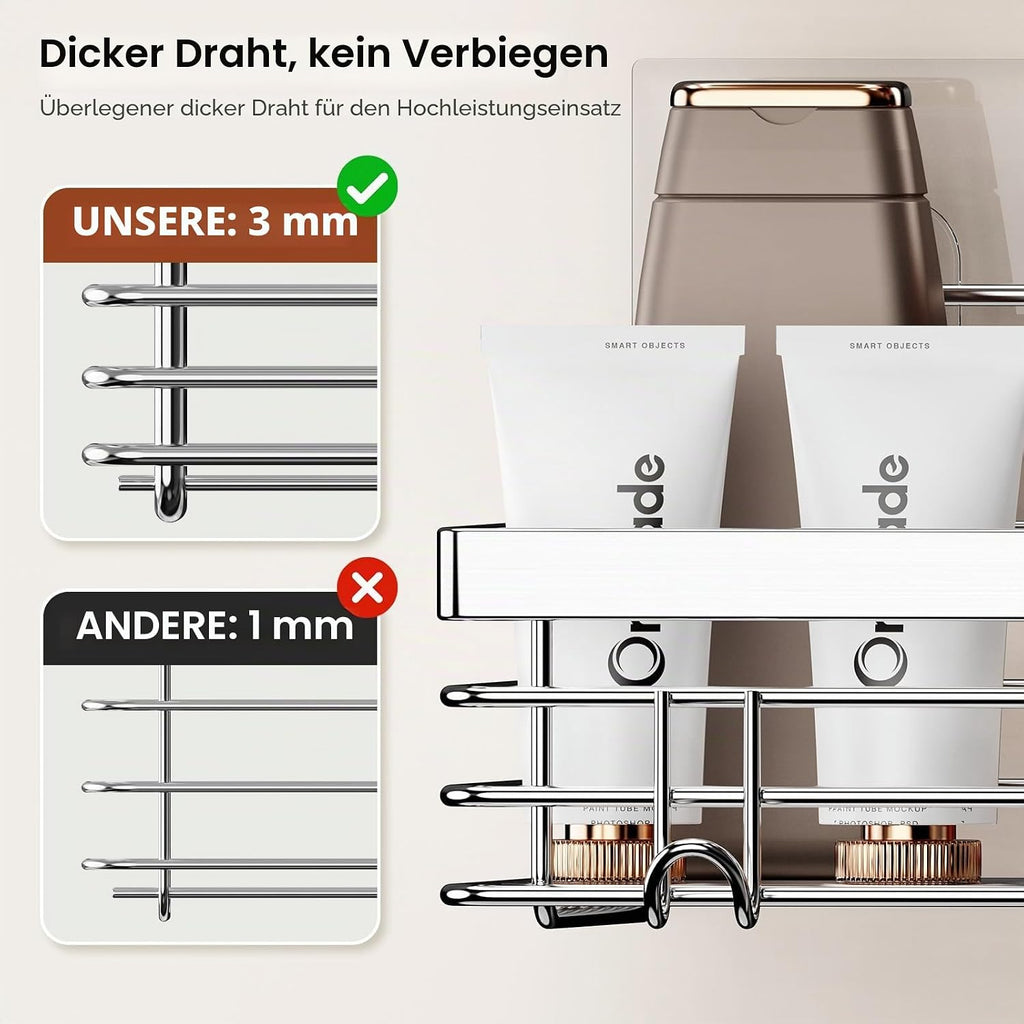 Orimade Duschregal Edelstahl zum Kleben Ohne Bohren 2er Set