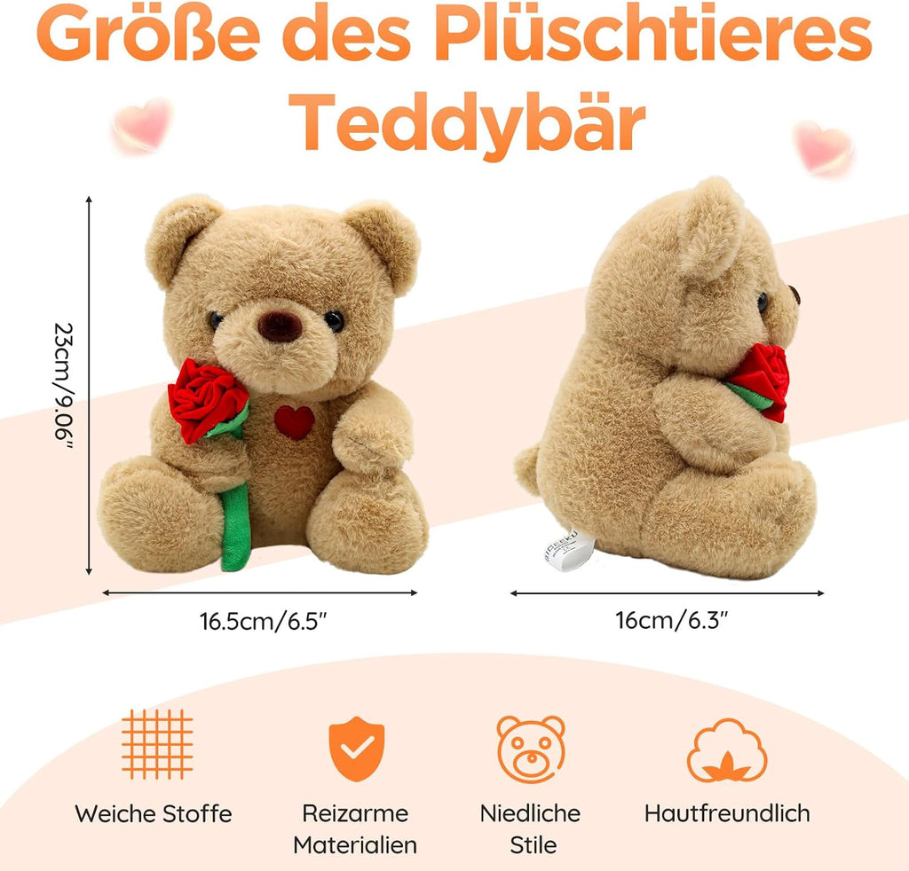 Teddybaer Plueschtier 25 cm hellbraun Kuscheltier Teddy