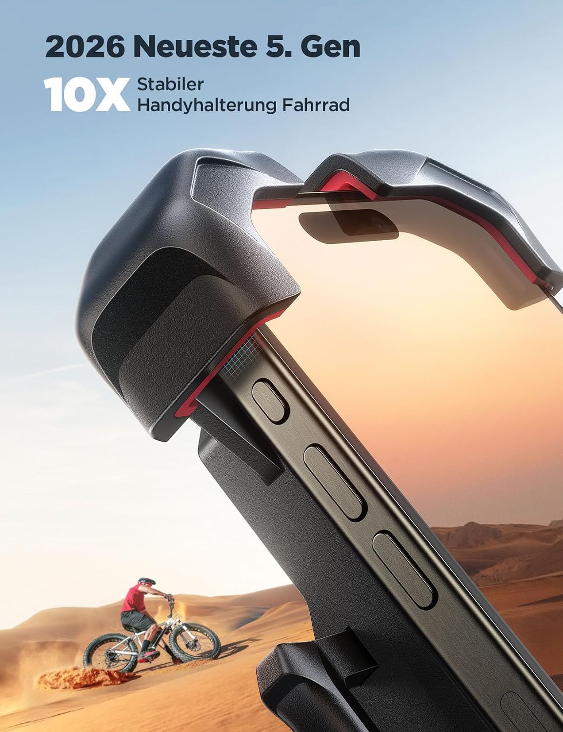 Handyhalterung Fahrrad Lenker 360° drehbar Autolock Smartphone Halter