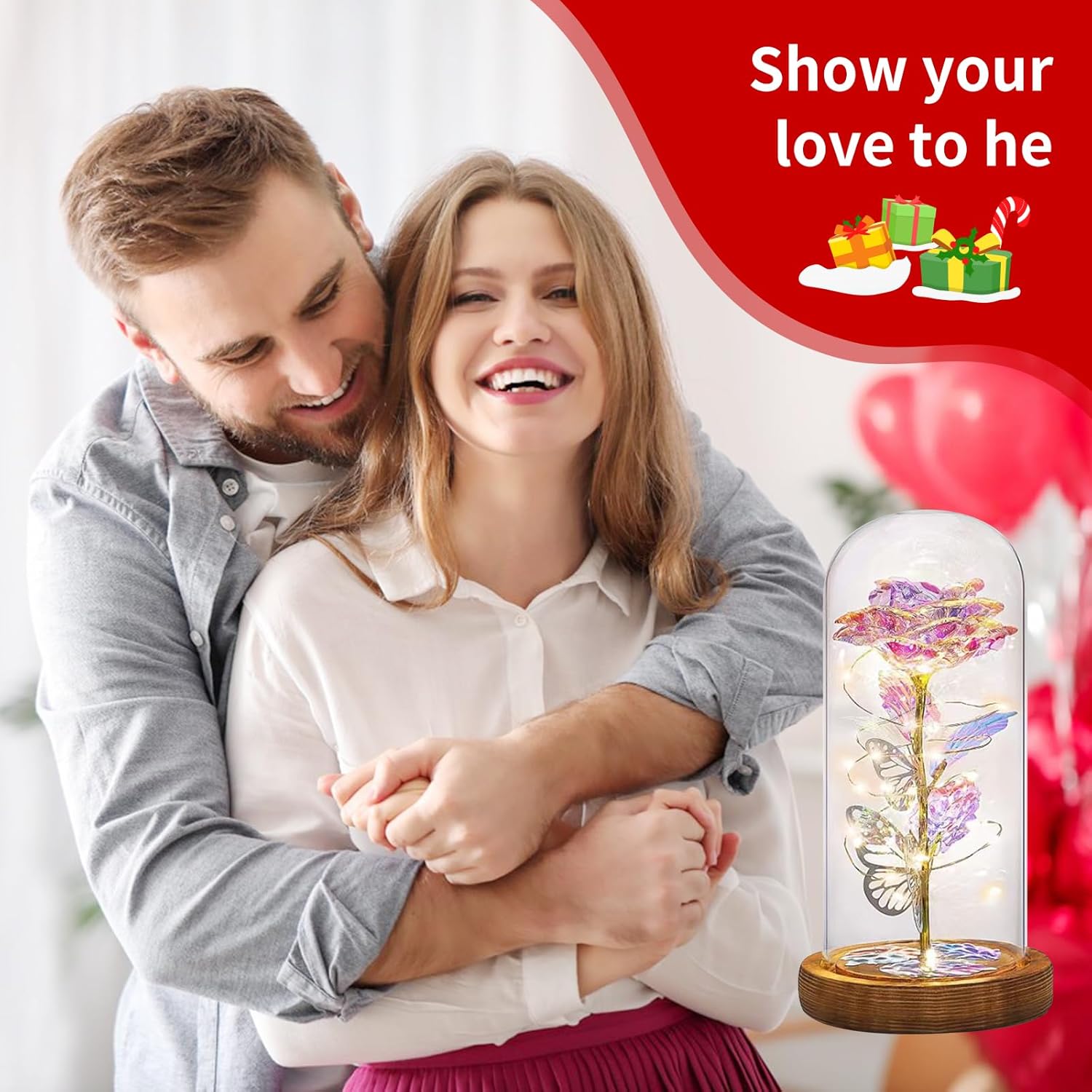 Infinity Rose Ewige Rose Geschenk Valentinstag fuer Sie Frau Freundin