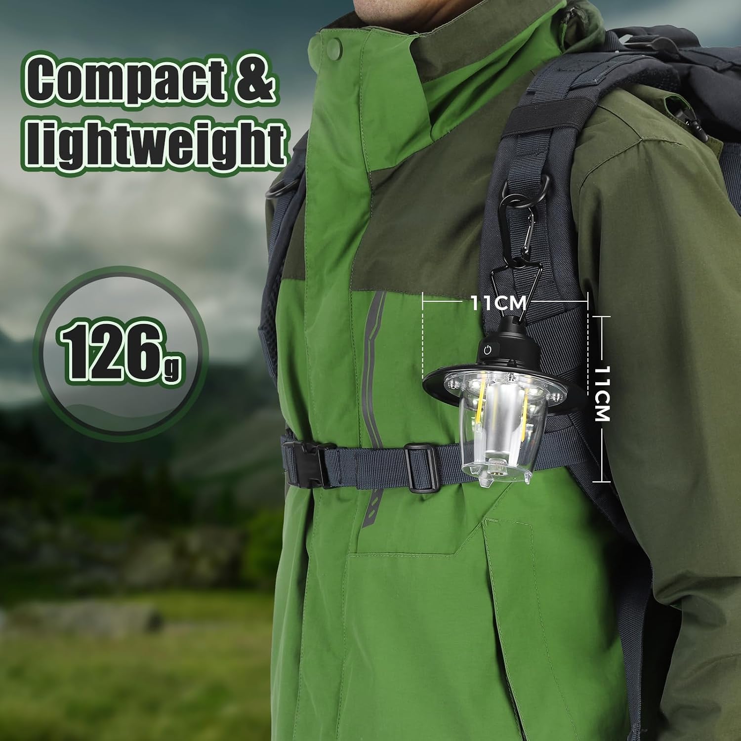 LED Campinglampe 2800 mAh Aufladbar IP65 Tragbare Campingleuchte mit Haken