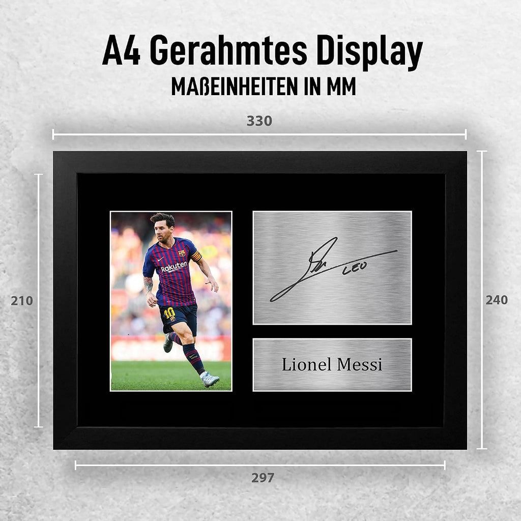 Lionel Messi A4 Poster ungerahmt signiert gedrucktes Autogramm Bild