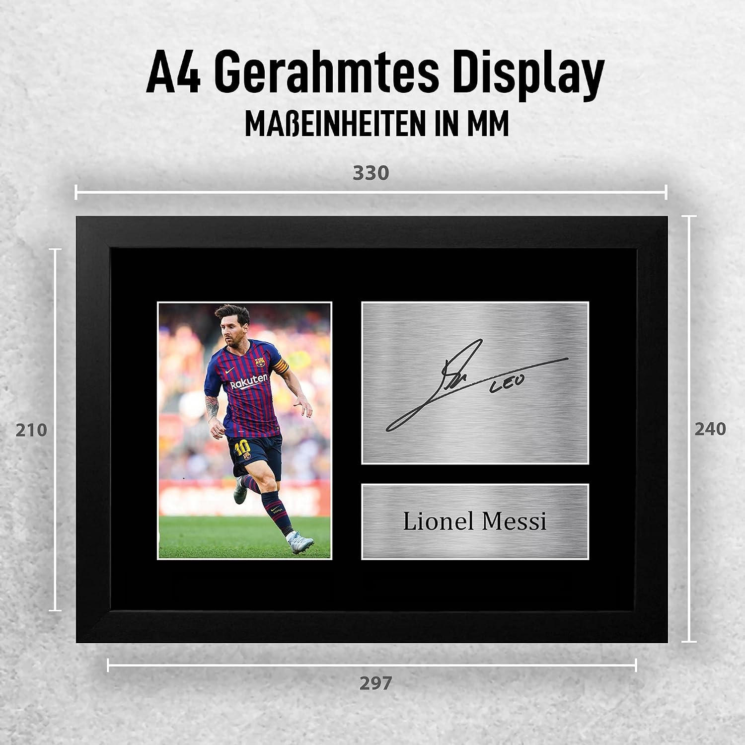 Lionel Messi A4 Poster ungerahmt signiert gedrucktes Autogramm Bild