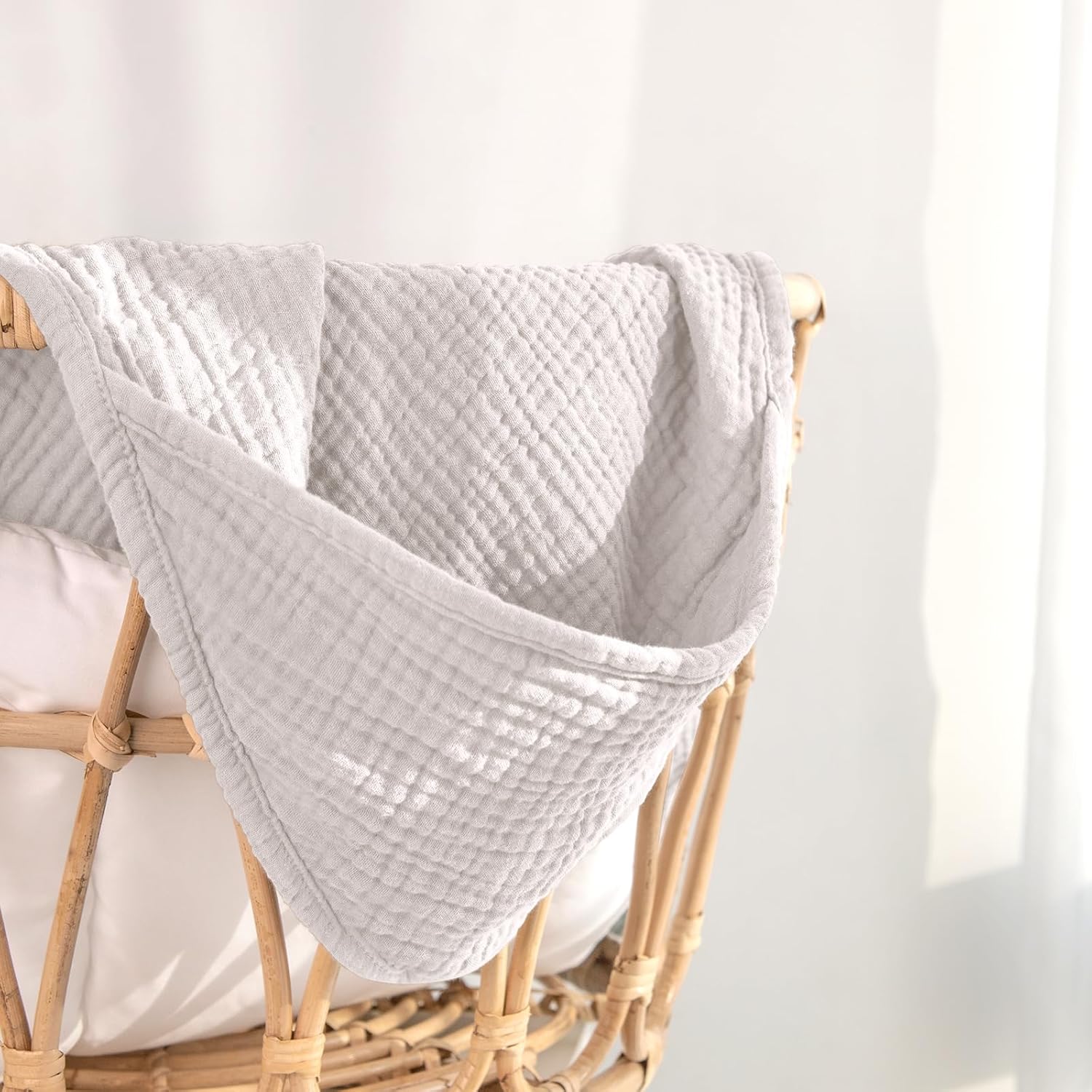 Baby Kapuzenhandtuch Musselin Baumwolle 75 x 76 cm Oeko‑Tex