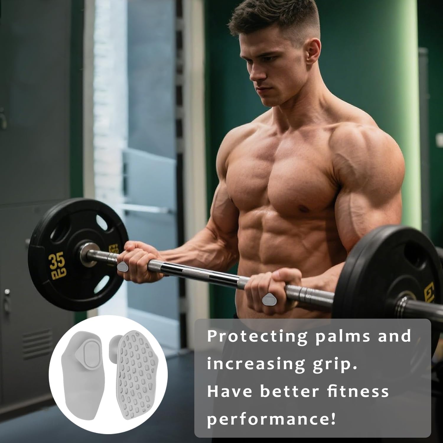 Silikon Griffhilfen Anti-Rutsch ergonomisch fuer Klimmzuege Kraftsport Fitness