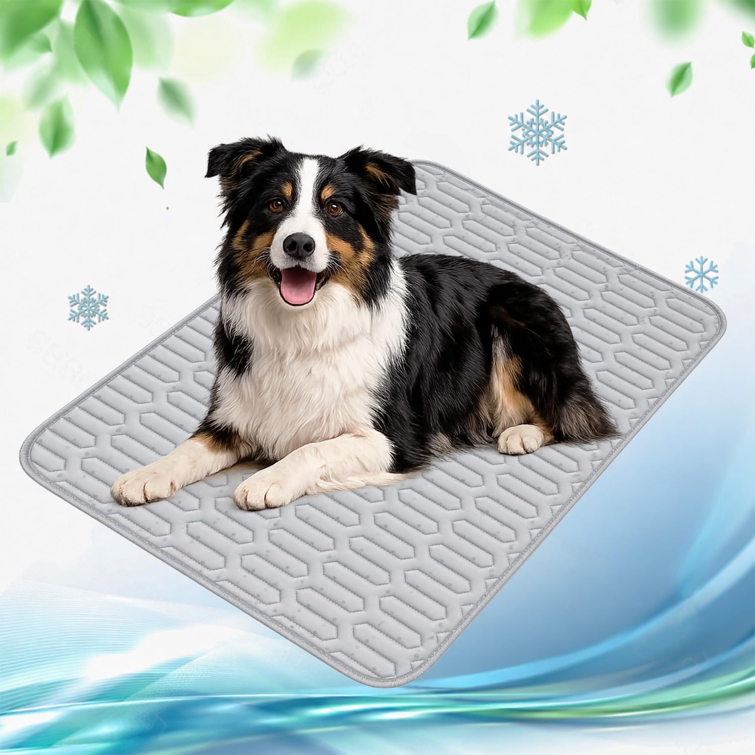 Kuehlmatte fuer Hunde und Katzen 100x70 cm, selbstkuehlend, waschbar, Reise/Auto