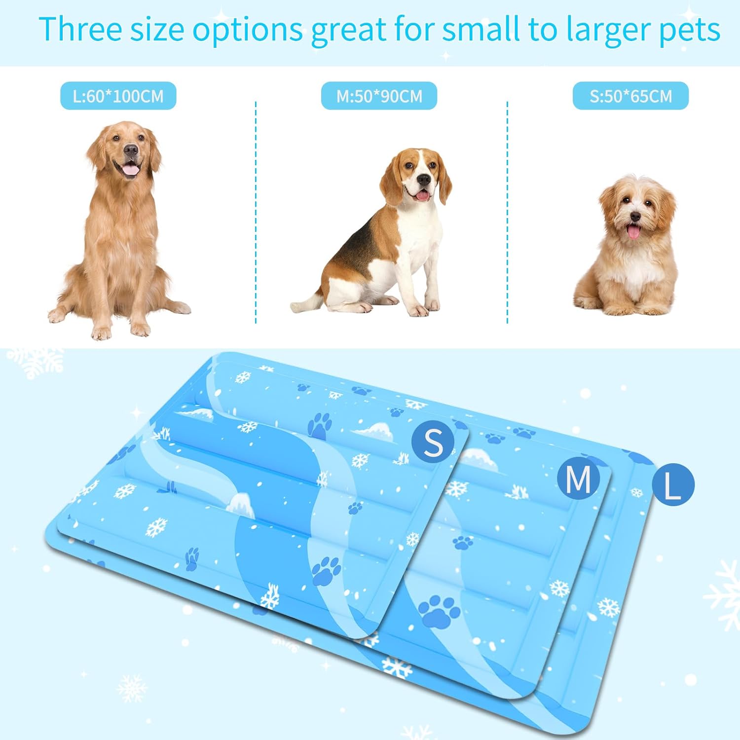 Kuehlmatte fuer Hunde Katze selbstkuehlend kratzfest mit ungiftigem Gel 3cm-15cm