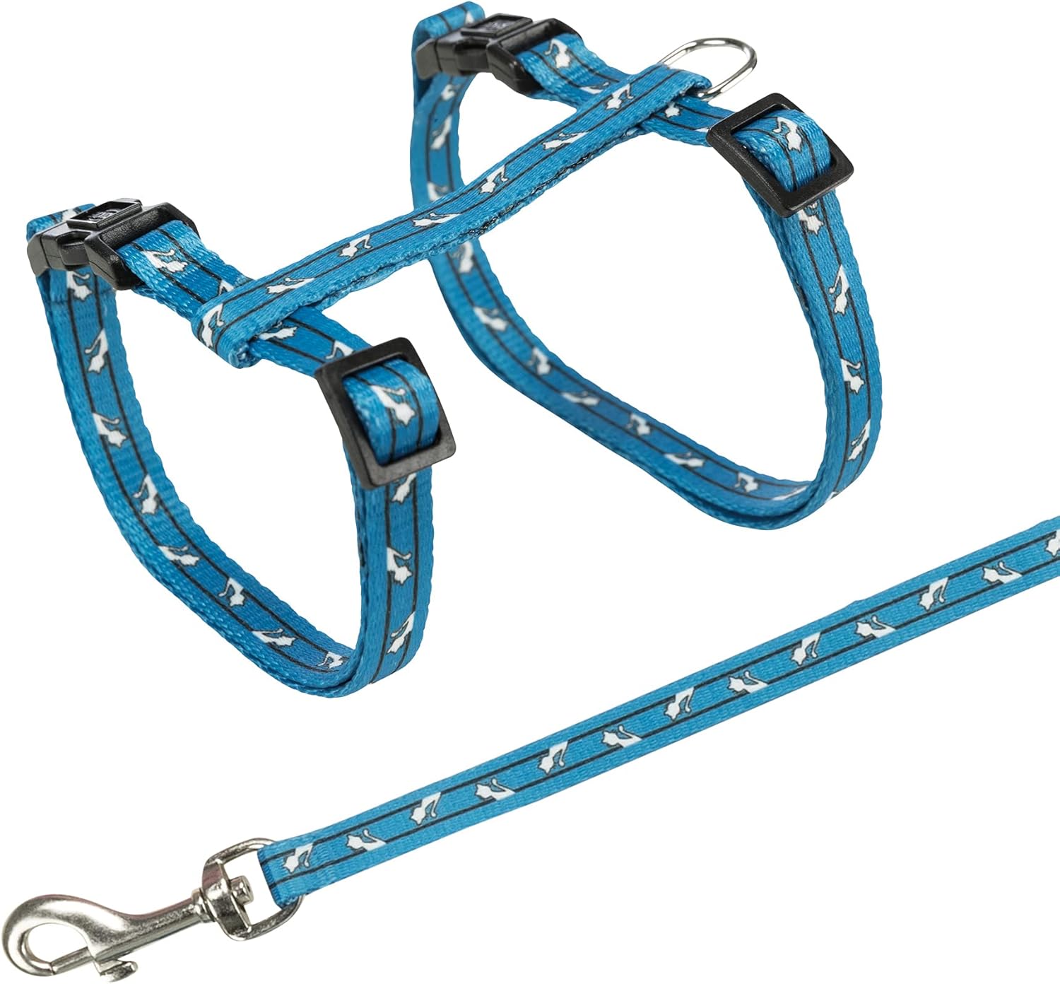 Trixie Katzengeschirr verstellbar 27-45 cm mit 1,2 m Leine Farben Mix