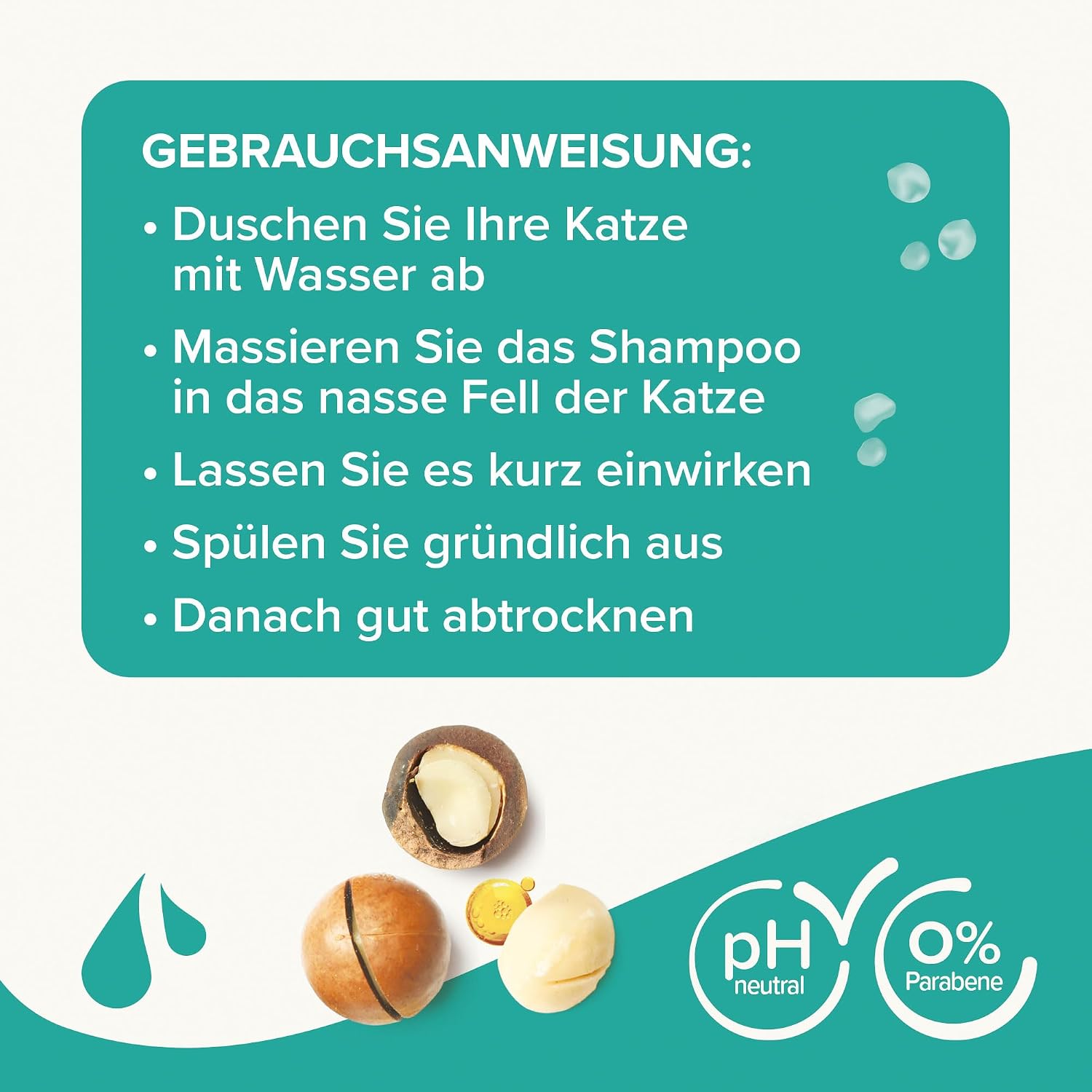 Beaphar Katzen Shampoo mit Macadamiaoel und Aloe Vera pH-neutral 1er Pack