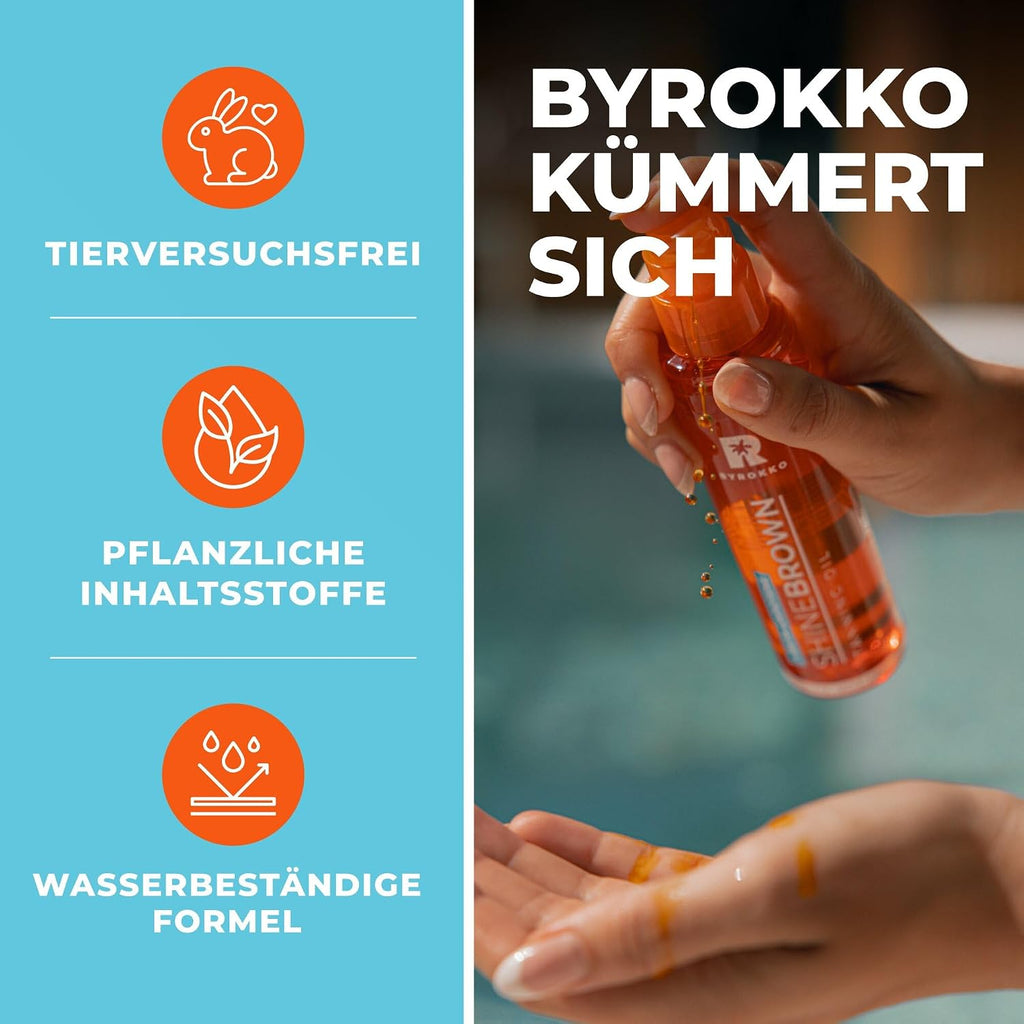 Byrokko Shine Brown Braeunungsoel 150 ml Beta-Carotin Sonnenbank & Sonne verschied