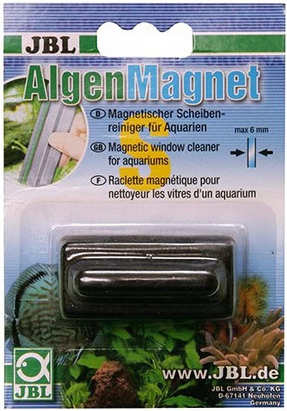 JBL Scheiben-Reinigungsmagnet 61291 Algenmagnet Für Aquarienscheiben S