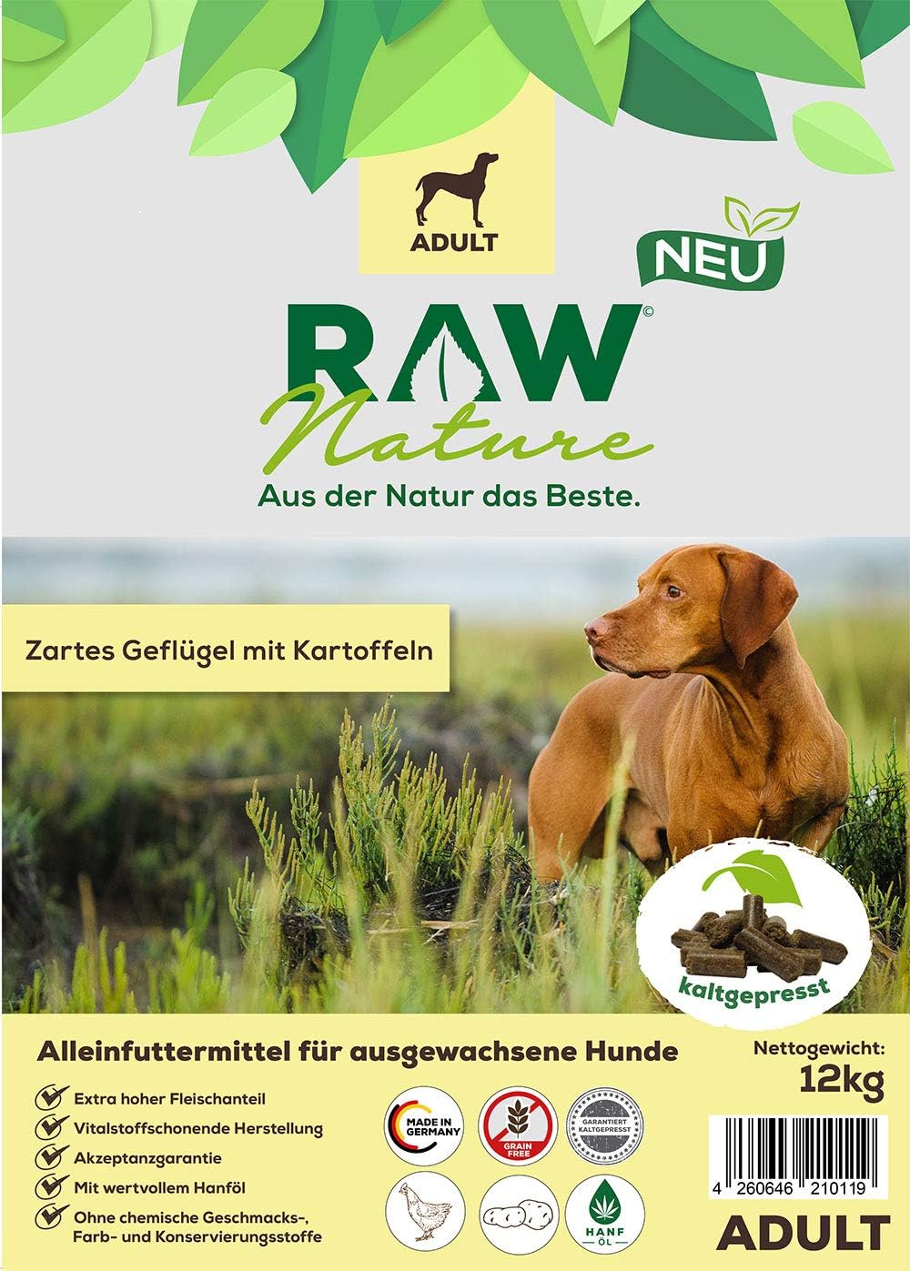 RAW Nature Trockenfutter Adult Huhn getreidefrei hoher Fleischanteil ve