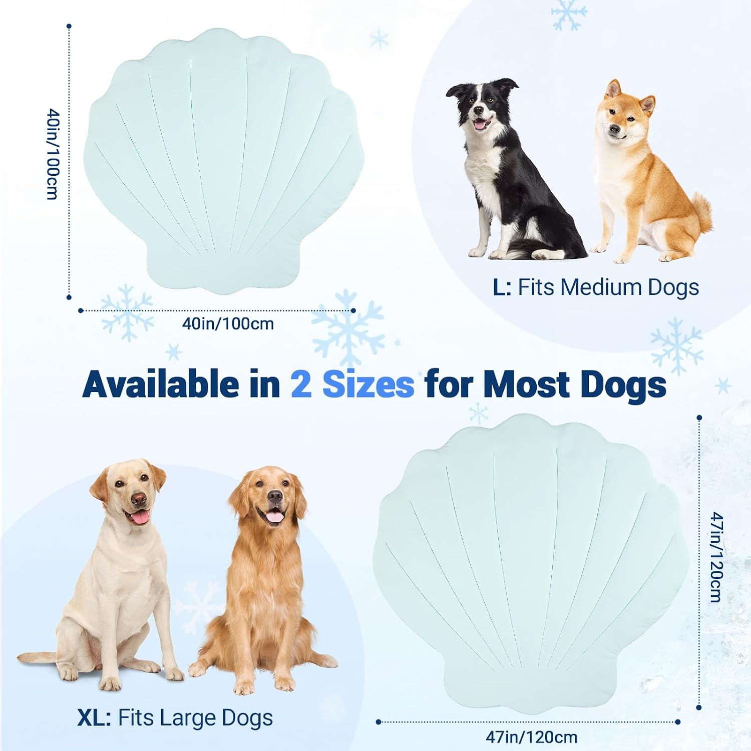 Kühlmatte Hund 100x100 cm wendbar waschbar 2cm-120cm selbstkühlend ohne Gel