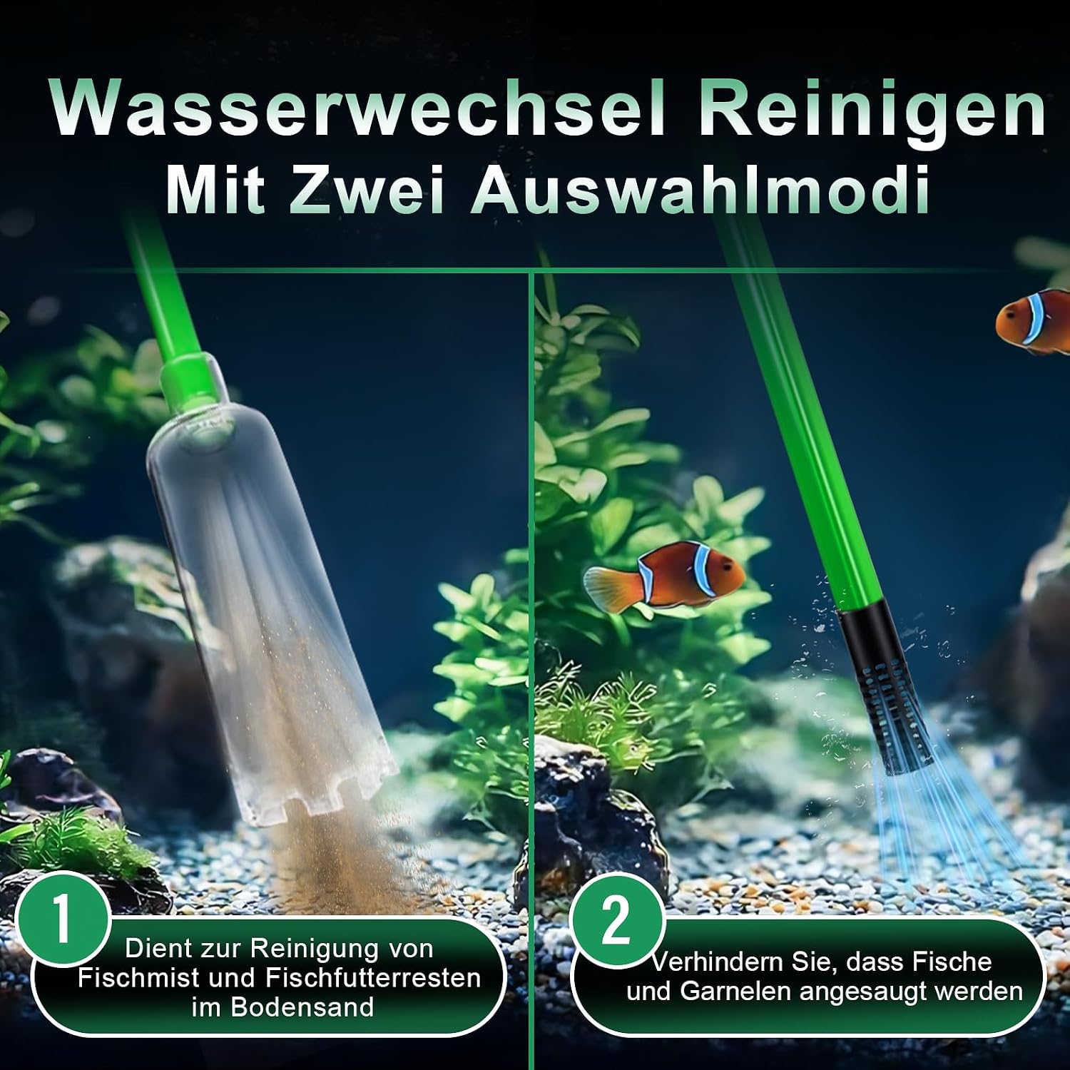 Boxtech Aquarium Reiniger Wasserwechsel Kiesfilter Sandreiniger Pumpe
