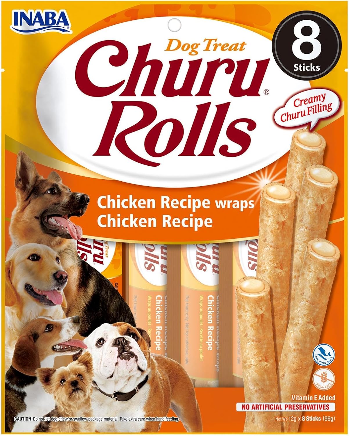 INABA Churu Rolls Hundesnack verschiedene Sorten Huhn