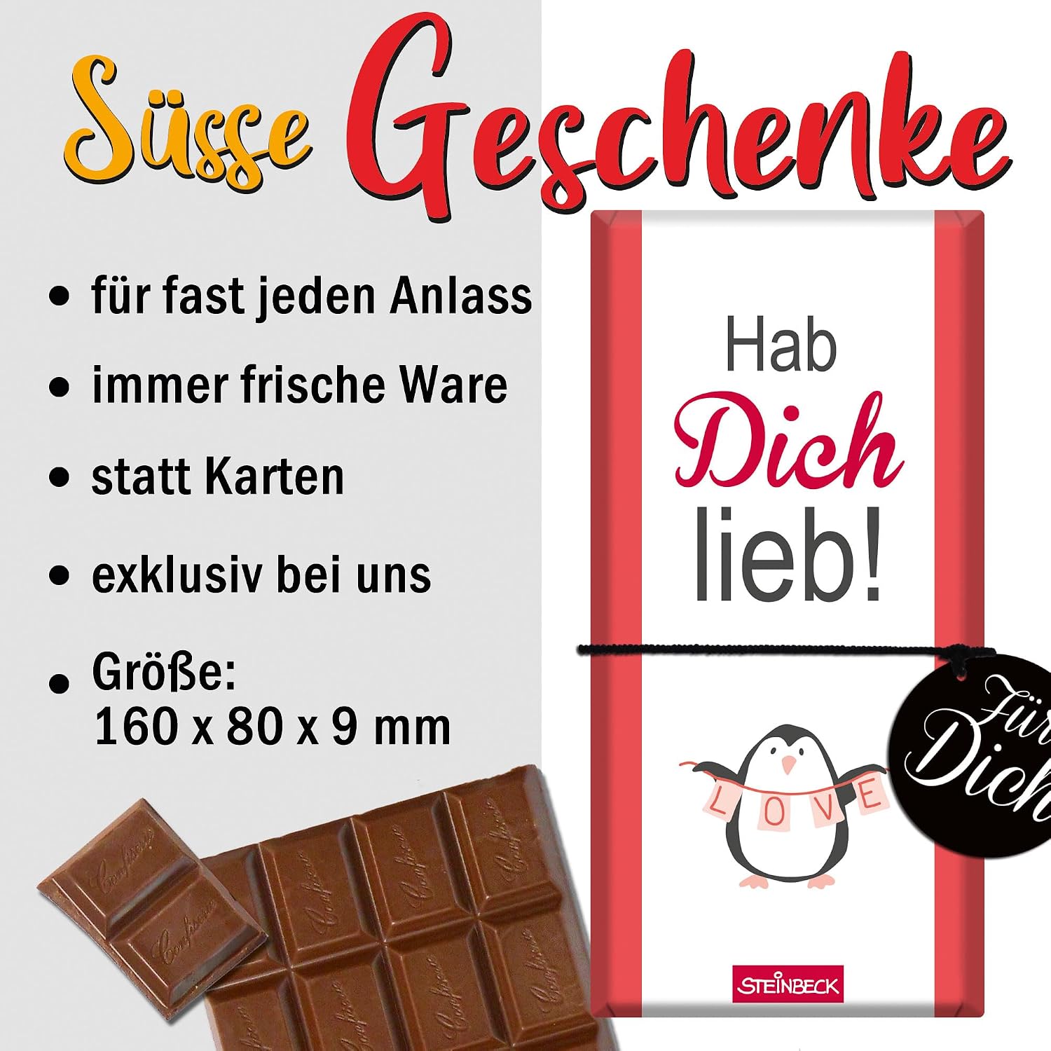 STEINBECK Mini Schokolade 5er Geschenkset Dankeschoen Motiv Katze