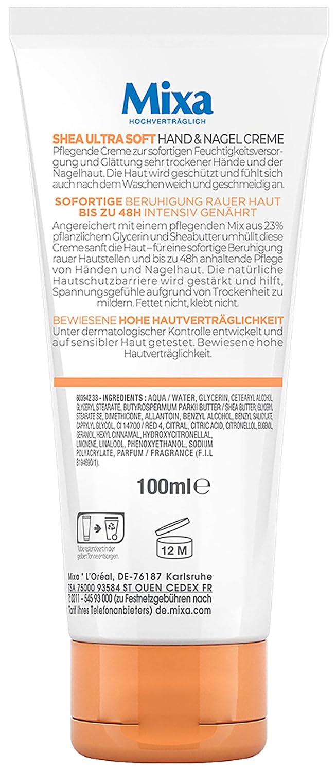 Mixa Shea Ultra Soft Handcreme 100 ml fuer trockene und rissige Haende