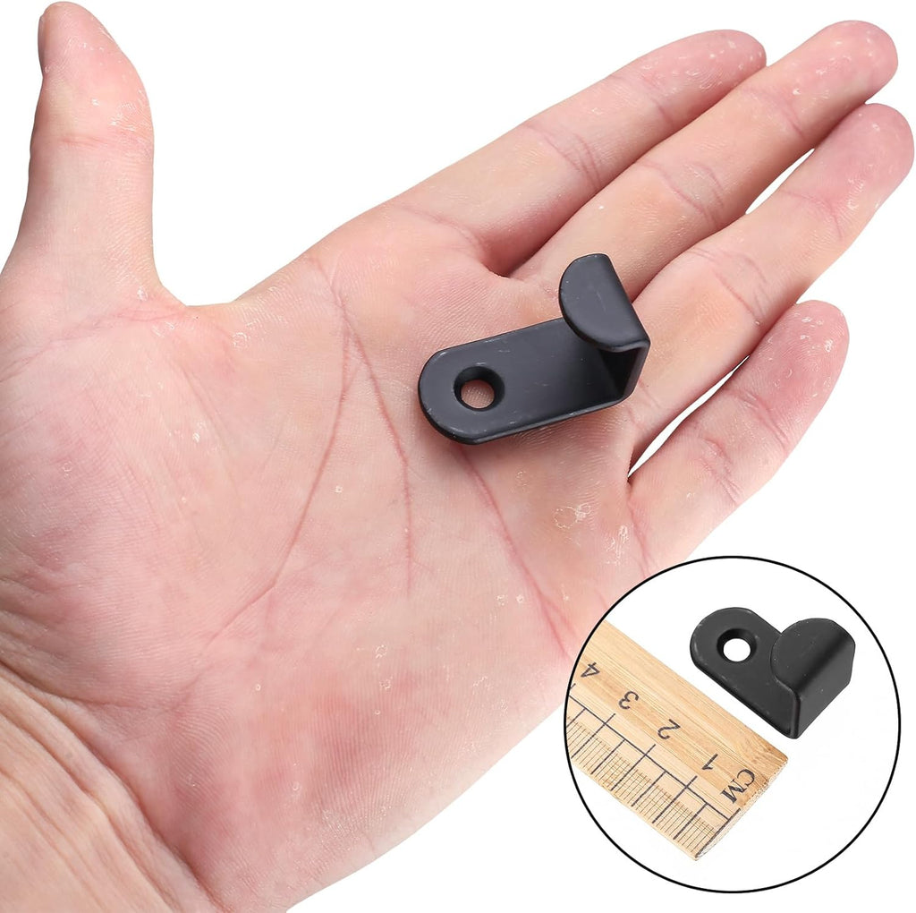 12x Garderobenhaken schwarz Metall zum Schrauben 1,1cm Wandhaken