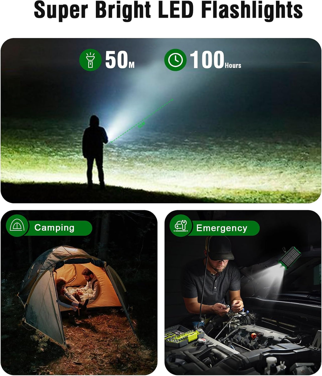 Solar Powerbank 26800 mAh 15W USB‑C Ein-/Ausgang Wireless Solarladegeraet mit Tas