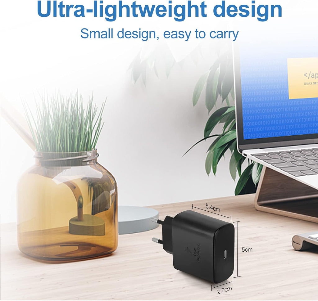 2x 25W USB-C Schnellladegeraet mit 2 m Kabel fuer Samsung iPhone