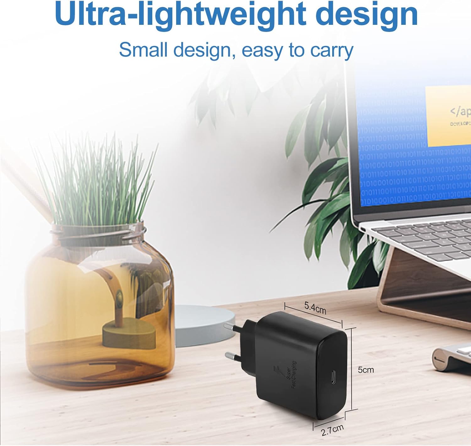 2x 25W USB-C Schnellladegeraet mit 2 m Kabel fuer Samsung iPhone