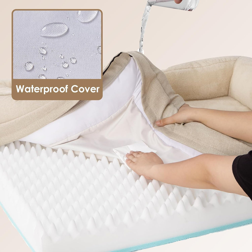 Orthopaedisches Hundebett 91×68×17,5 cm Memory Foam waschbar 16,5cm-19cm