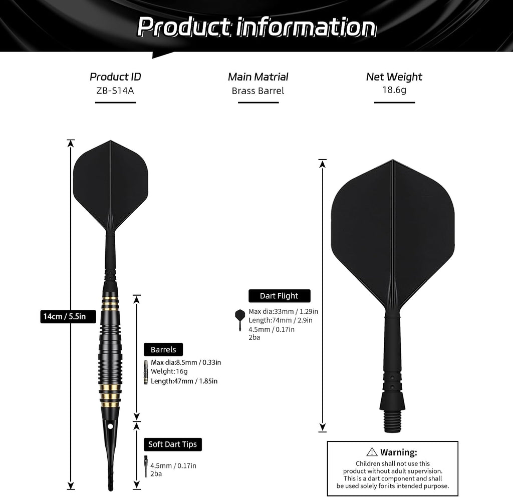 Cyeelife Softdart Pfeile 18 g 3 Stueck mit 30 Ersatzspitzen und Tasche