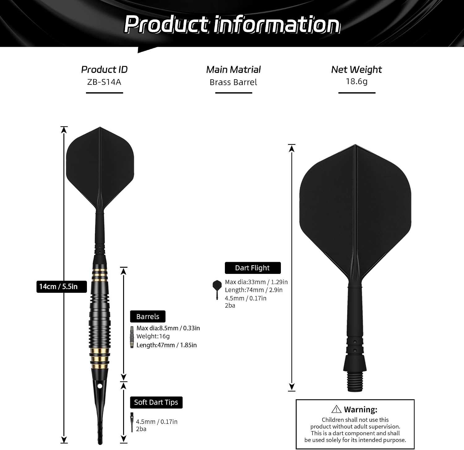 Cyeelife Softdart Pfeile 18 g 3 Stueck mit 30 Ersatzspitzen und Tasche