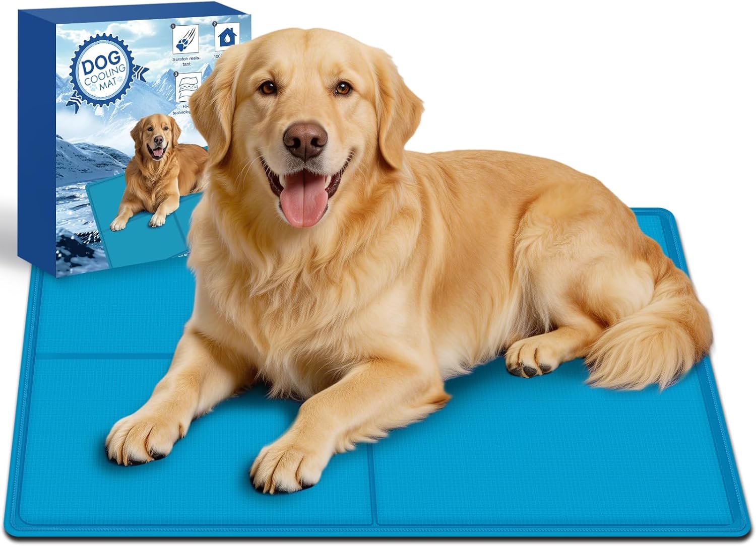 Kuehlmatte fuer Hunde und Katzen 90x50 cm selbstkuehlend kratzfest mit Gel