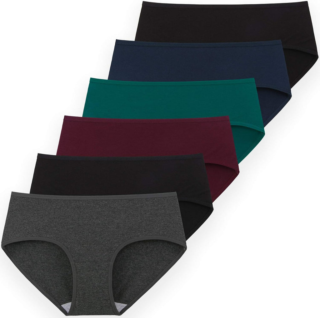 INNERSY Damen Hipster Baumwolle Unterhosen 6er Pack atmungsaktiv XS-3XL